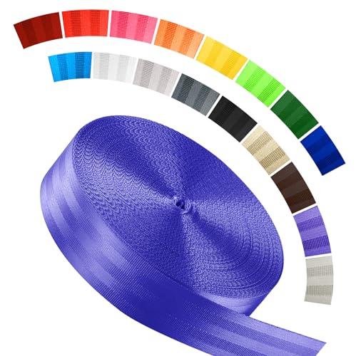 Image of Polyester Webbing Strap 16+Colors - 1 inch&1.5 inch&1.9 inch - 16.5 25 33 55 Yards Heavy Duty Webbing Roll, Flat Webbing Strap for Indoor&Outdoor Gear, Climbing, DIY Crafting, Repairing