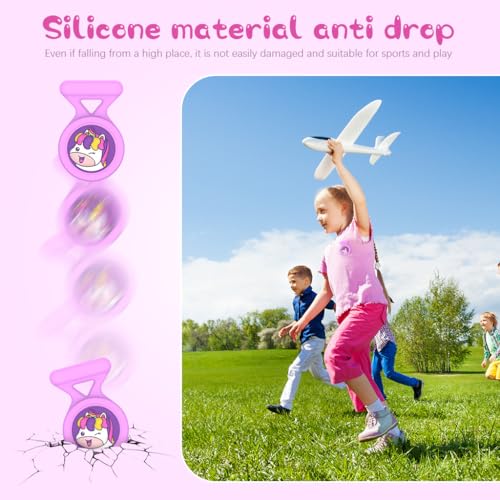 Image of ZORBES Waterproof AirTag Holder Cartoon Unicorn Purple Brooch Pin AirTag Holder Silicone Waterproof Anti-Lost Brooch Pin for Kids,Luggage,Bag Backpack