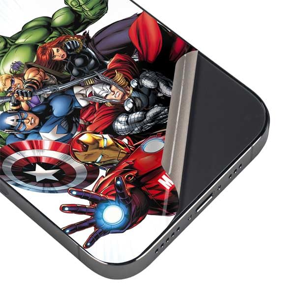 Skinit Decal Phone Skin Compatible with iPhone 16 Pro Max - Officially Licensed Marvel Avengers Team Design