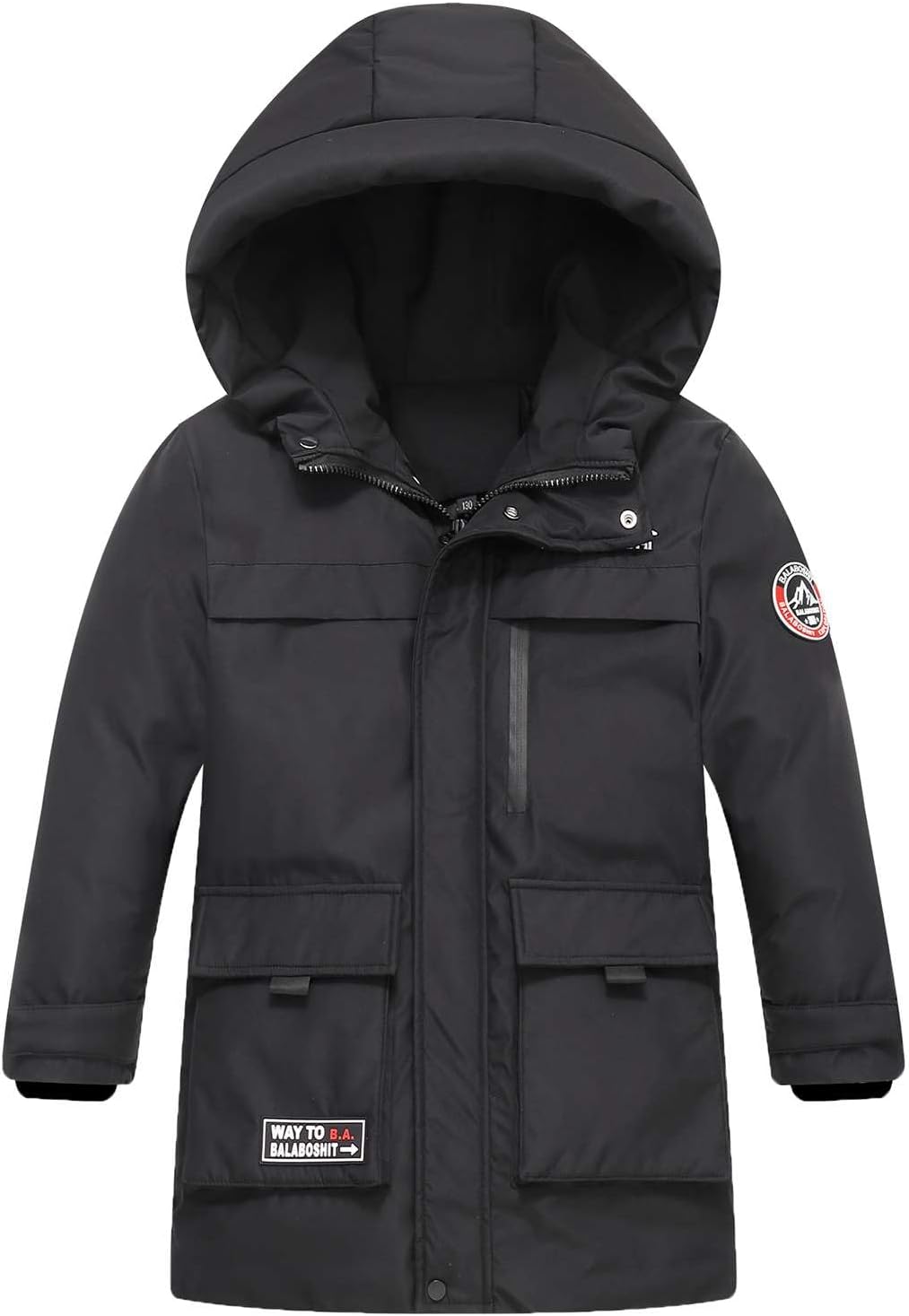 Boys Down Coat Kids Water Repellent Puffer Jacket Hooded Padded Outwear