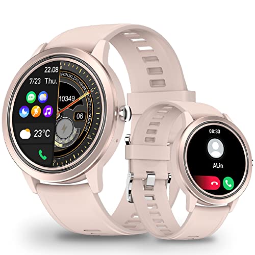 Ethelred Reloj inteligente (contestar/hacer llamadas), rastreador de fitness para hombres y mujeres, compatible con iPhone y Android, pantalla táctil completa HD 1.32 con monitor de frecuencia