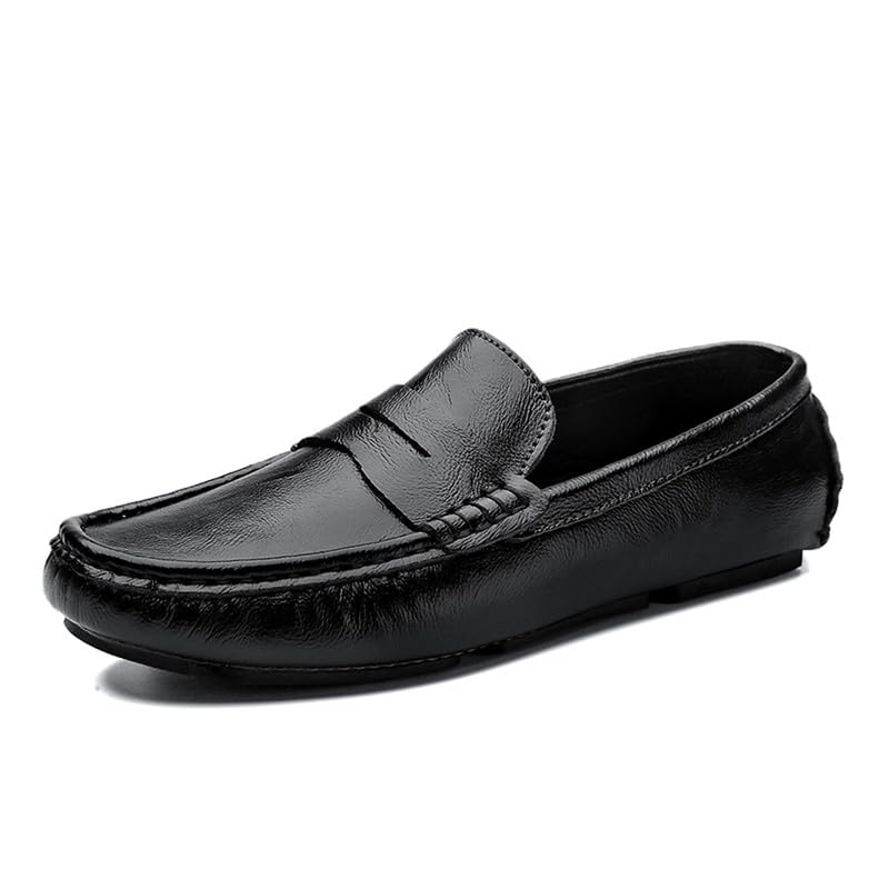Men's Leather Soft Casual Penny Loafers Slip-On Walking Driving Boat Shoes