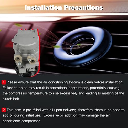 Image of cciyu Air Conditioning Compressor for Ford Mustang 5.0L 5.2L 2011-2022