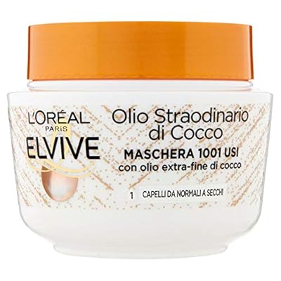 L Oreal Paris - L  Oréal Paris Máscara Nutriente Elvive Aceite excepcional aceite Fine de coco para cabello para normal a cubos  300 ml