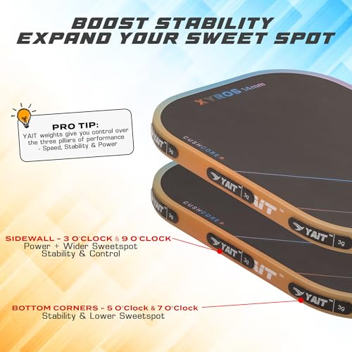 Image of Sports Pickleball Lead Tape Weights | Pack of 4 | Pre-Weighted 3 Grams Each | Customize Your Racket Weight | Boost Power & Spin | Quick Peel and Stick Application | Pro-Level Tuning