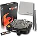 PHOENIX - Hornillo Cachimba Electrico Shisha con rejilla para Carbones Barbacoa - Cocina Electrica Portatil para Camping o Encendedor Carbones Hookah (NEGRO CON GRILL)