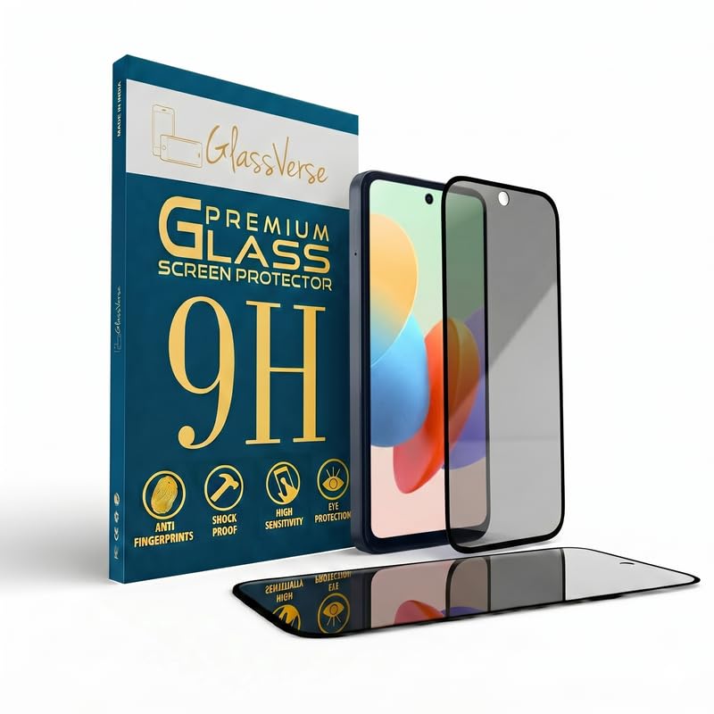 Image of GlassVerse Ultra Privacy Tempered Glass For Tecno Spark GO 2022 (Pack Of 2) with Free Installation Kit. (In-Screen FingerPrint Lock will not work with the Privacy Guard because of it's Spy Coating)- 6.52 inch