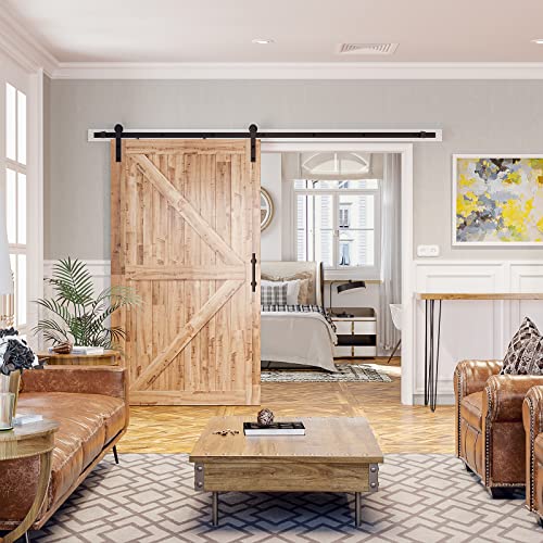 Image of SMARTSTANDARD 9ft Sliding Barn Door Hardware kit, Fit 54 inch Wide Door Panel