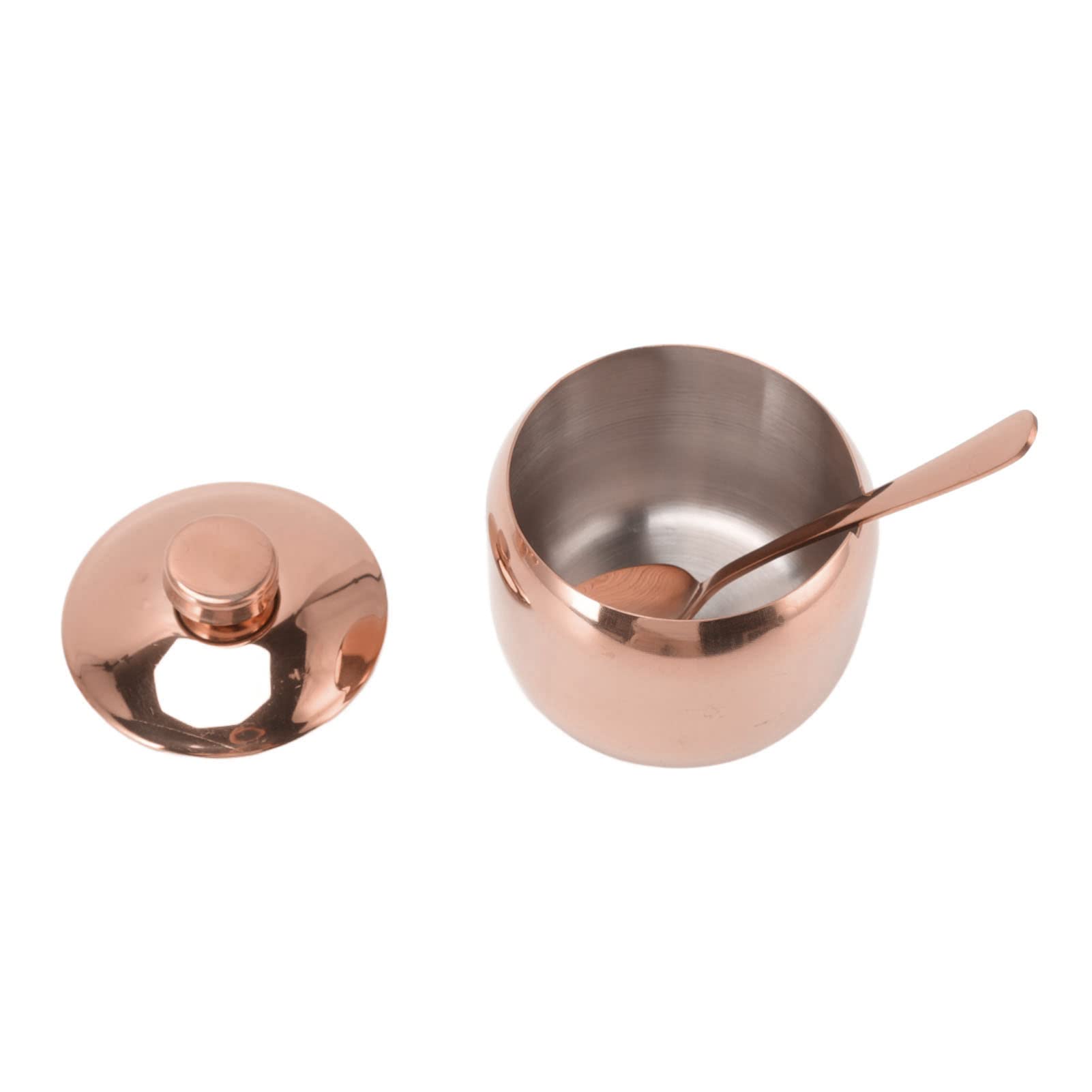 Set di Barattoli per Condimenti in Acciaio Inossidabile Contenitori per Spezie Grandi Barattolo di Zucchero per Sale e Pepe con Coperchio e Cucchiaio Bottiglie per Condimenti da Cucina con(Oro rosa)