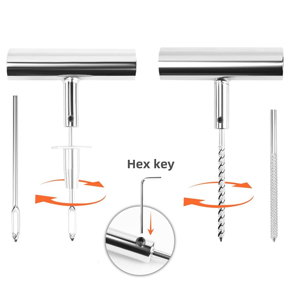 FSFYUK Kit de parches para neumáticos, kit de reparación de neumáticos de acero para automóviles, motocicletas, camiones y vehículos todo terreno, 70 piezas