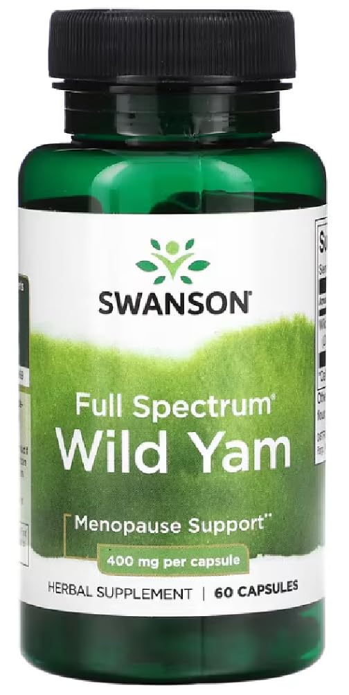 Swansons Swanson - Full Spectrum Wild Yam | Herbal Support for Women's Hormonal Health | 400mg Capsules - 60 Count