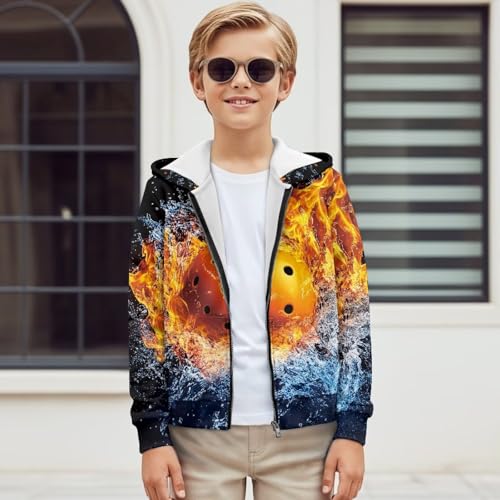 AFPANQZ Kids Full Zip Hoodie Sweatshirt Lightweight Jacket Long Sleeve Casual Sport Coat Pollover for Boys with Pockets,S-XL3