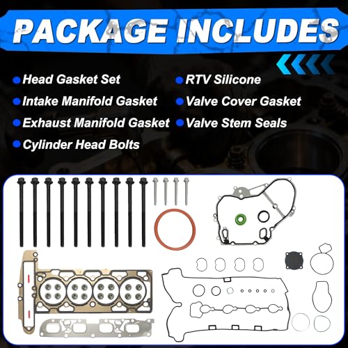 Image of 2.4 Full Head Gasket Set w /Head Bolts Fit for Chevy GMC 2011-2016 HS26517PT | Fit for Buick Lacrosse Regal Verano Equinox Impala Malibu Terrain 2.4L 11-16 CS26223-1 ES72196