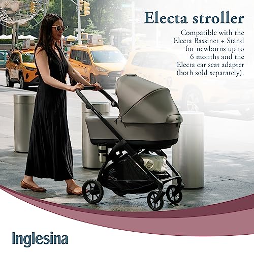 Inglesina Electa Full Size Baby Stroller - Lightweight At 19 Lbs, Reversible Seat, Compact Fold, One-Handed Open & Close, Adjustable Handle, Large Basket & All-Wheel Suspensions - Tribeca Green #TOP2