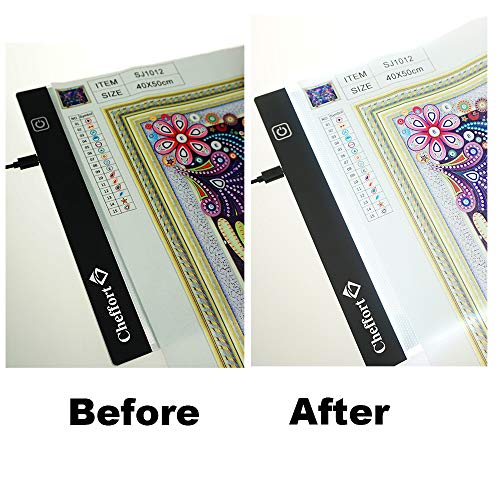 "Cheffort" Dimmable Brightness A4 Led Light Tablet Board Usb Led Light Board Ultra Thin Light Pad For Diamond Painting Art Craft Tattoo Tracer For Artists Drawing Sketching Animation #TOP2