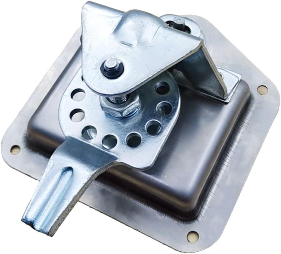 Stainless Steel Folding T-Handle Lock for Trailer Door, RV, Camper, Toolbox, Industrial Cabinet & -Truck Security Latch with 2 Keys(Silver)