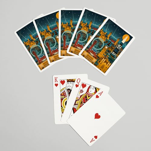 Lantern Press Naipes Poker London Retro Skyline 52 Pz miniatura 7
