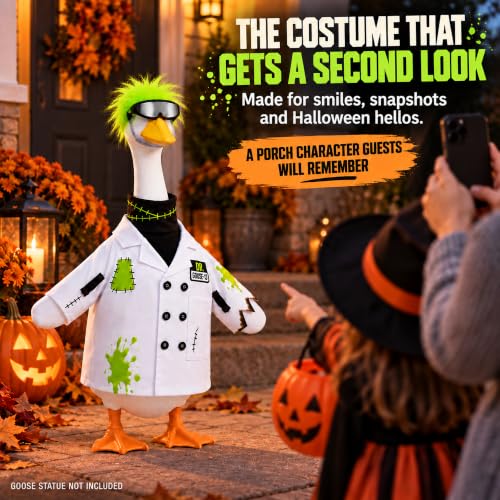 QIONG Halloween Dr. Goose-13 3-Piece Mad Scientist Porch Goose Outfits - image 3