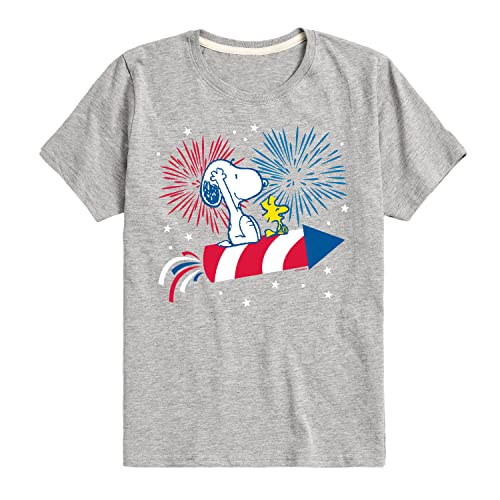 Peanuts - Snoopy and Woodstock Fireworks - Toddler & Youth Short Sleeve Graphic T-Shirt