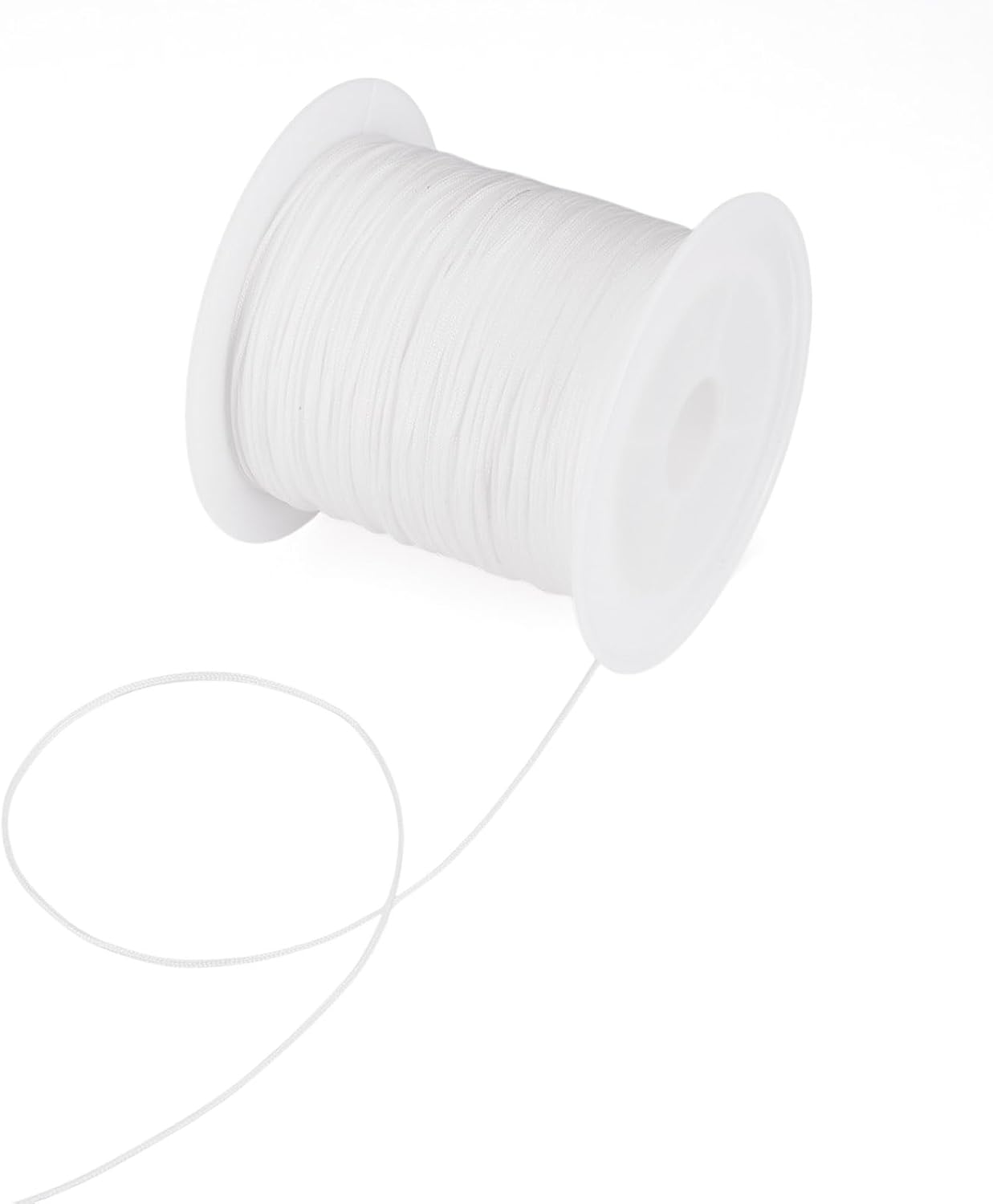 Nylon String for Bracelets, 0.6mm Nylon Beading Thread 43 Yards Friendship Bracelet String Chinese Knotting Cord for Kumihimo Necklaces Tassels Jewelry Crafts (White)