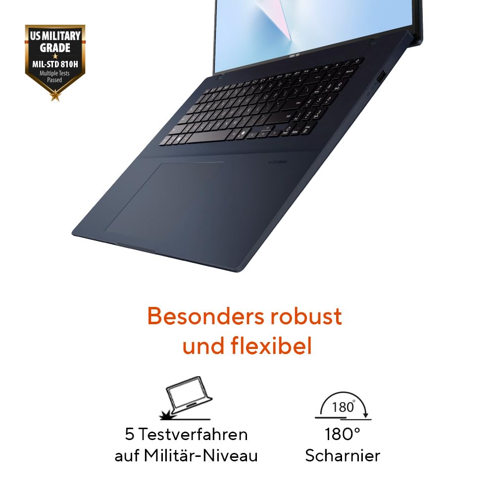 ASUS Vivobook 18 M1807HA laptop | wyświetlacz IPS 18" WUXGA 16:10 | AMD Ryzen 7 260 | 16 GB RAM | 1TB SSD | AMD Radeon 780M | Win11 Home | QWERTZ | niebieski (Quiet Blue)