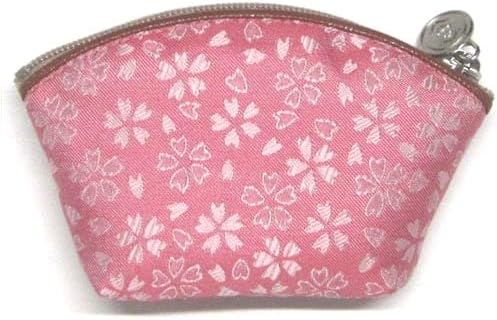 福岡県伝統工芸品 博多織 ポーチ(小) 桜柄 ピンク色