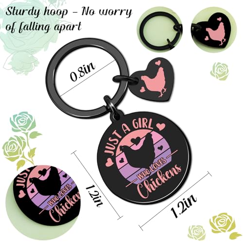 Chicken Keychain Chicken Gifts For Women Kids Chickens Lovers Mom Teacher Friend Just A Girl Who Loves Chickens Accessories For Birthday Christmas New Year2