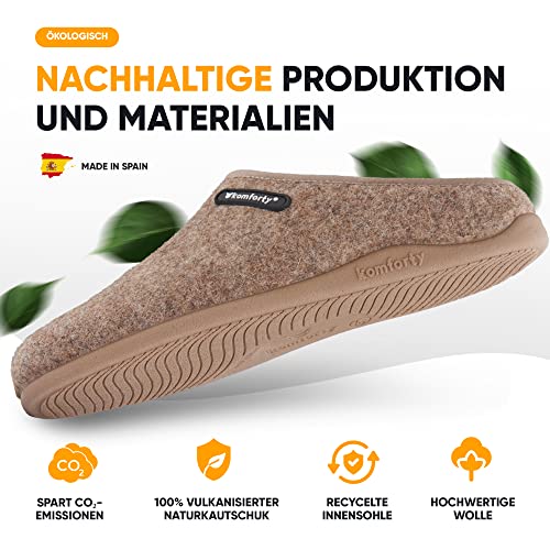 Hausschuhe Damen Herren - Rutschfeste Hausschuhe für drinnen & draußen - Unisex Warme Pantoffeln aus Wolle – Bild 4
