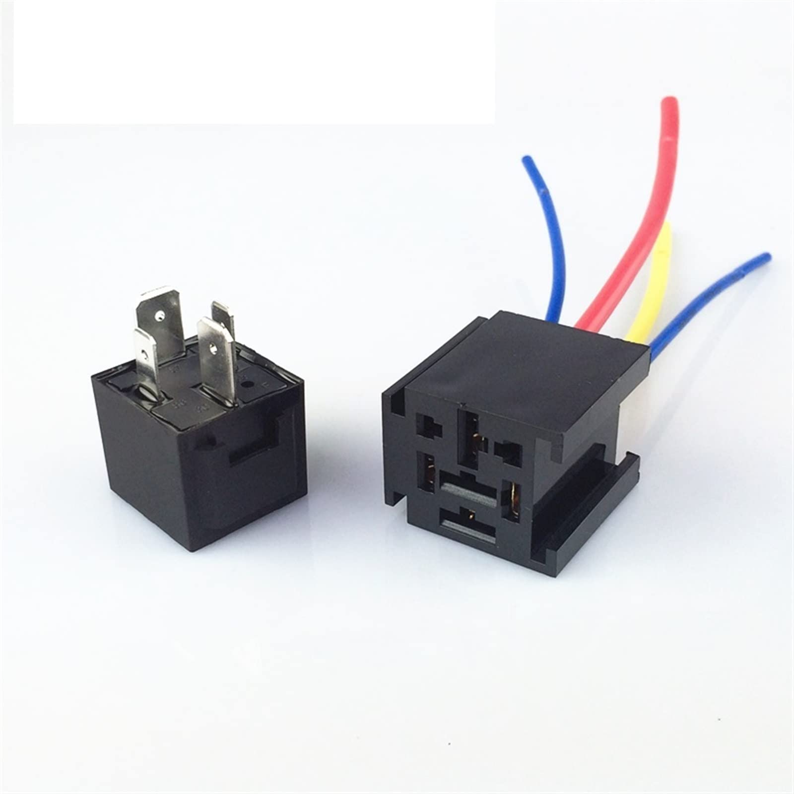 AERBNYEQP 1Pcs Relay + Sockets with 11AWG Wire 4pin 5 pin JD1914 DC 12V/24V 80A Car Lighting Controller(24V 80A 5pin)