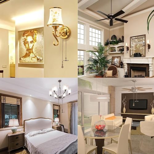 Image of GORGECRAFT 4Pcs Ceiling Fan Pull Chain 13.5 Inch Pull String Ornament Extension Chains with Decorative Bulb and Fan Cord Pendant for Ceiling Light Lamp Fan Chain Extender Antique Bronze