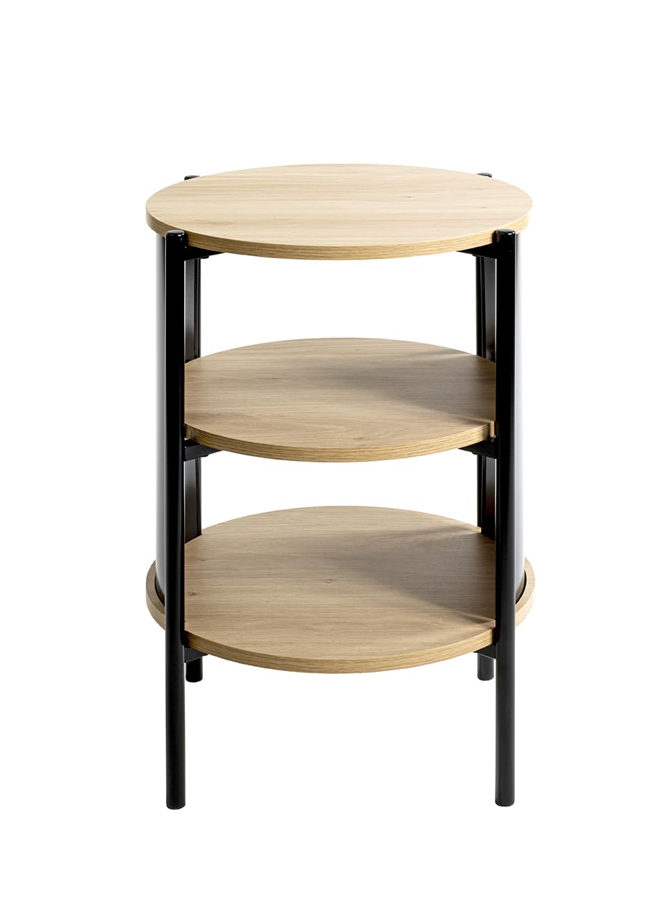 HAKU Tavolino rotondo rovere naturale nero MDF metallo tavolino rotondo - Dimensioni: A 60 x Ø 44 cm Stile: Moderno