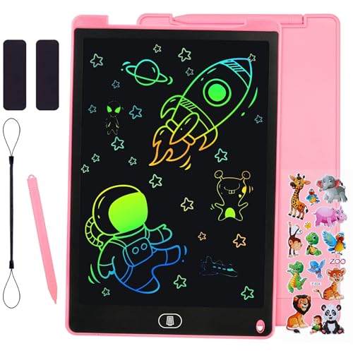 KidsPark Tableta de Escritura LCD de 12 Pulgadas, Colorida Tablero de Dibujo para Niños, Escritura a Mano Borrable...