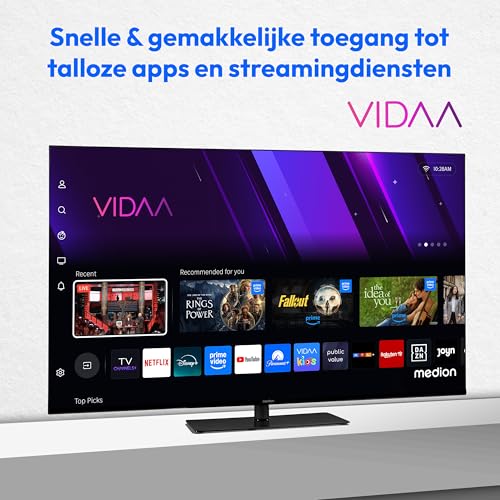 MEDION 163,9 cm (65") TV (Smart-TV, Dolby Vision HDR, VIDAA Store, Netflix, Prime Video, Disney+, DAZN, Paramount+, HbbTV, PVR, Bluetooth, MD 865300) - Afbeelding 4