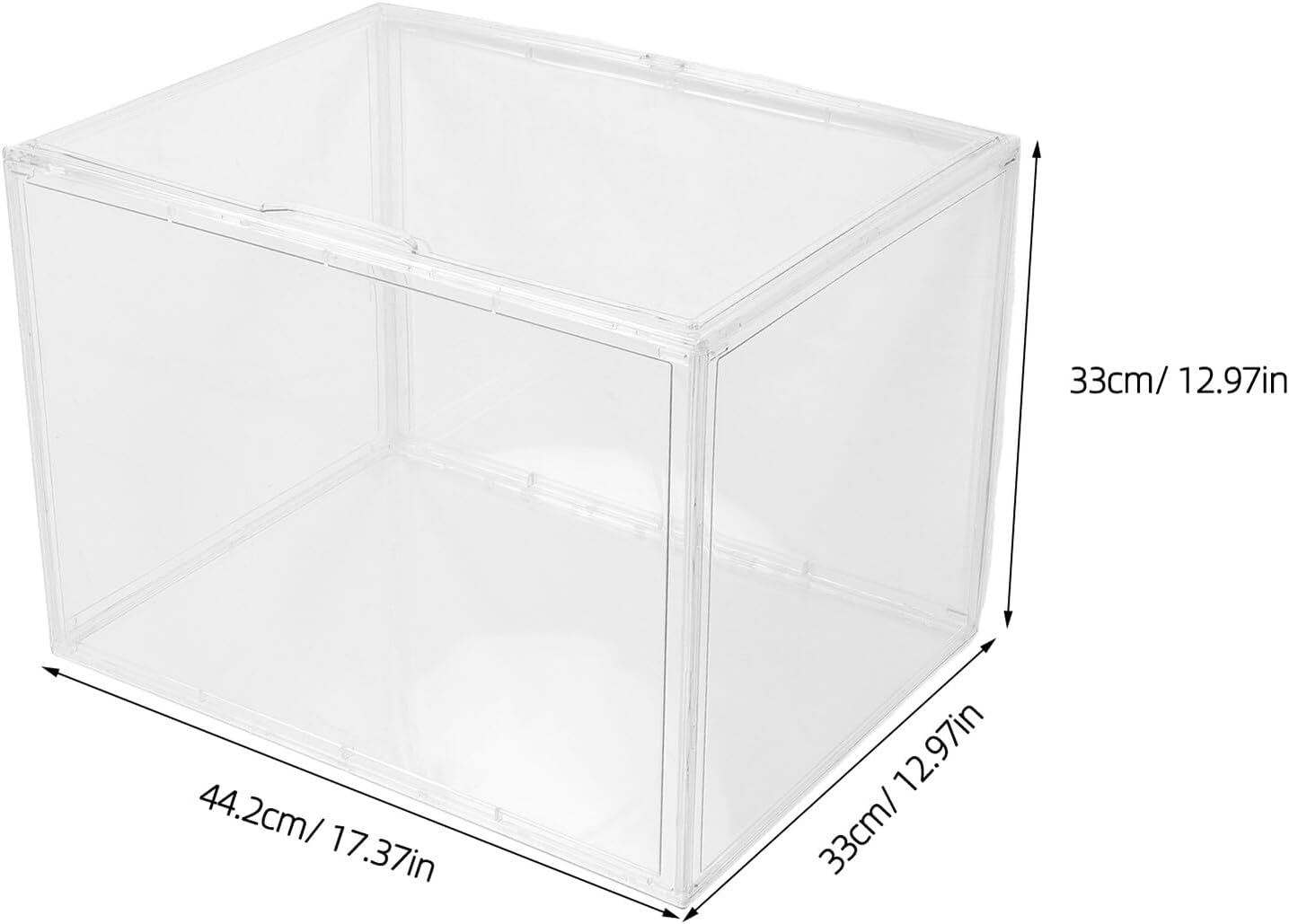 Operitacx Acrylic Extra Large Shoe Box Organizer 45x33x33cm Stackable Plastic Shoe Storage Container without Divider for Sneaker and Boot Display for Home Organization