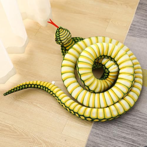 NAVESO Schlange Kuscheltier, 120CM Kuschelschlange, Schlange Plüschtier, Kobra Plüschtier Kuscheltier, Kuscheltier Schlange, Schlange Stofftier für Geburtstag Party Prank Requisiten Karneval (Grün)