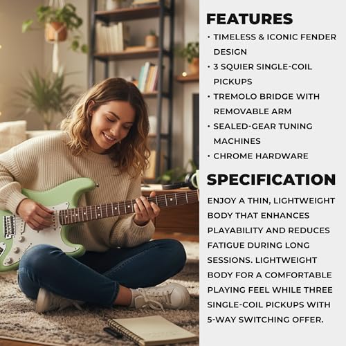 Image of Fender Squier Stratocaster Electric Guitar - Surf Green