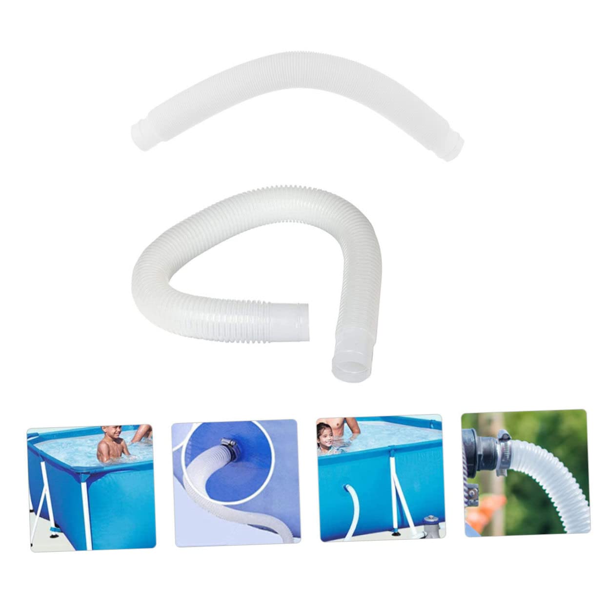 POPETPOP 2 piezas Manguera Flexible para Bomba y Filtro de Piscina de Repuesto Duradero y Adaptable con Material de Goma Resistente y Prevención de Fugas Accesorios Esenciales para