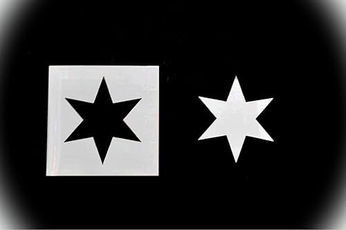 Plantilla reutilizable resistente de 8 pulgadas, plantilla de seis estrellas puntiagudas, hoja de letrero de plástico con recortes de Mylar para