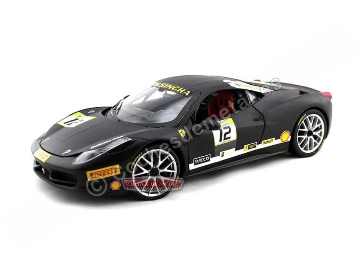 BCT90 Ferrari 458 Challenge Matt Black 12 118 Diecast Car Model by Hotwheels