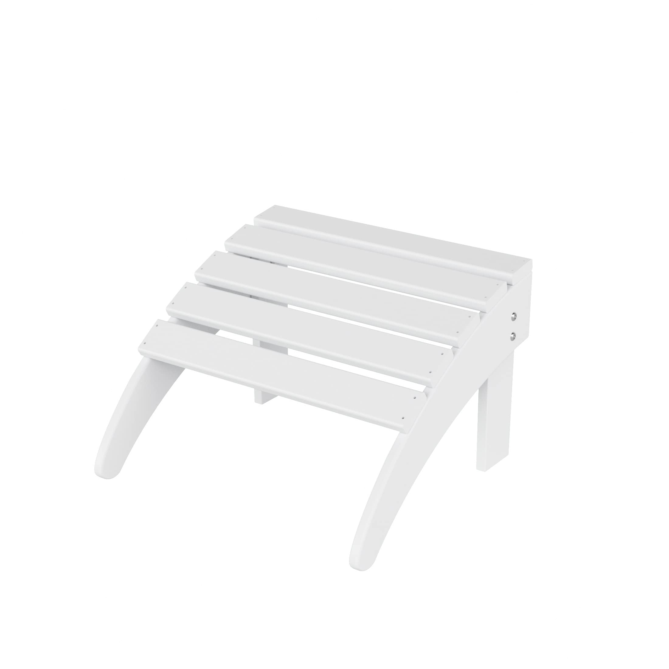 Costaelm Adirondack Chair Footrest Foldable Ottoman, Folding Ottoman Outdoor Foot Rest for Patio Waterproof, Adirondack Ottoman Outdoor, White