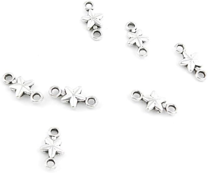 410 Pieces Jewelry Making Charms Retro Silver Tone for Necklace Pendant Bracelet Findings Vintage Bijoux Breloques Bulk 28016 Five-Pointed Star Connector