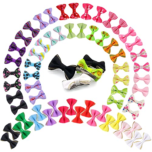 Yaka YAKA11111 60Pcs (30 Paris) Cute Puppy Dog Small Bowknot Hair Bows thumb #1