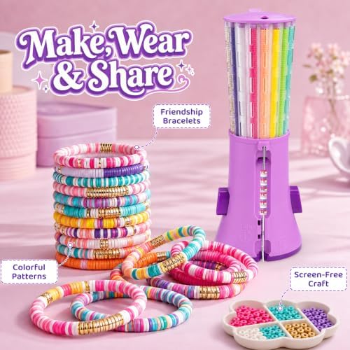 Heishi Bracelet Making Kit with Bead Spinner for Girls 6-12, 2600+ Beads - 3