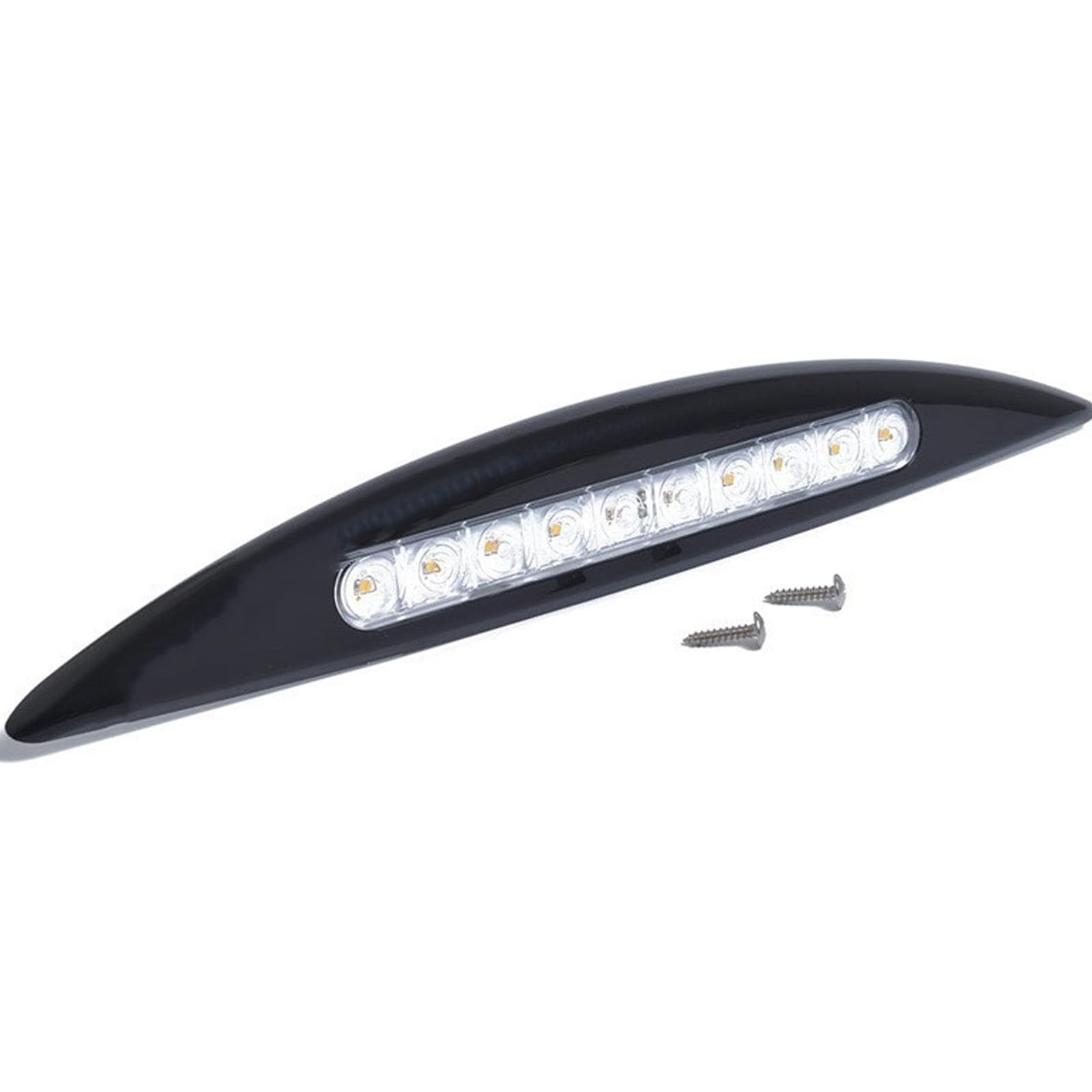 Lumière d'auvent de Porche de Camping-car, Lampe LED étanche de Caravane 12V 24V avec 12 Ampoules, Lumière Extérieure de Porche Universelle pour Remorques de Bateau (Noir)