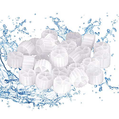 hygger High Surface Area Floating Moving Filte Bio Media K1 (10 x 7mm) for Large Aquarium Tanks, Fish Koi Ponds, Hydroponics, Aquaponics (2.4lbs)