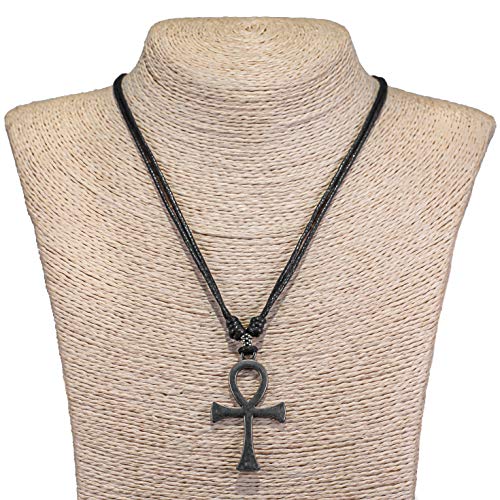 BlueRica Ankh Cross of Life on Adjustable Cord Necklace2
