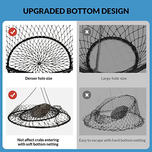 QualyQualy 30″ Crab Ring Trap Bait with Fishing Buoy Marker Floats