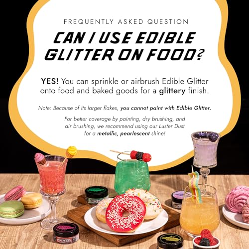 Image of MONEGASQUE Iconic Gold Edible Glitter for Drinks & Cakes, 10g | Cocktail Shimmer Powder, for Champagne, Cupcakes & Cookies, Cocktail Garnish, Vegan, Gluten-Free, for Bakers & Mixologists