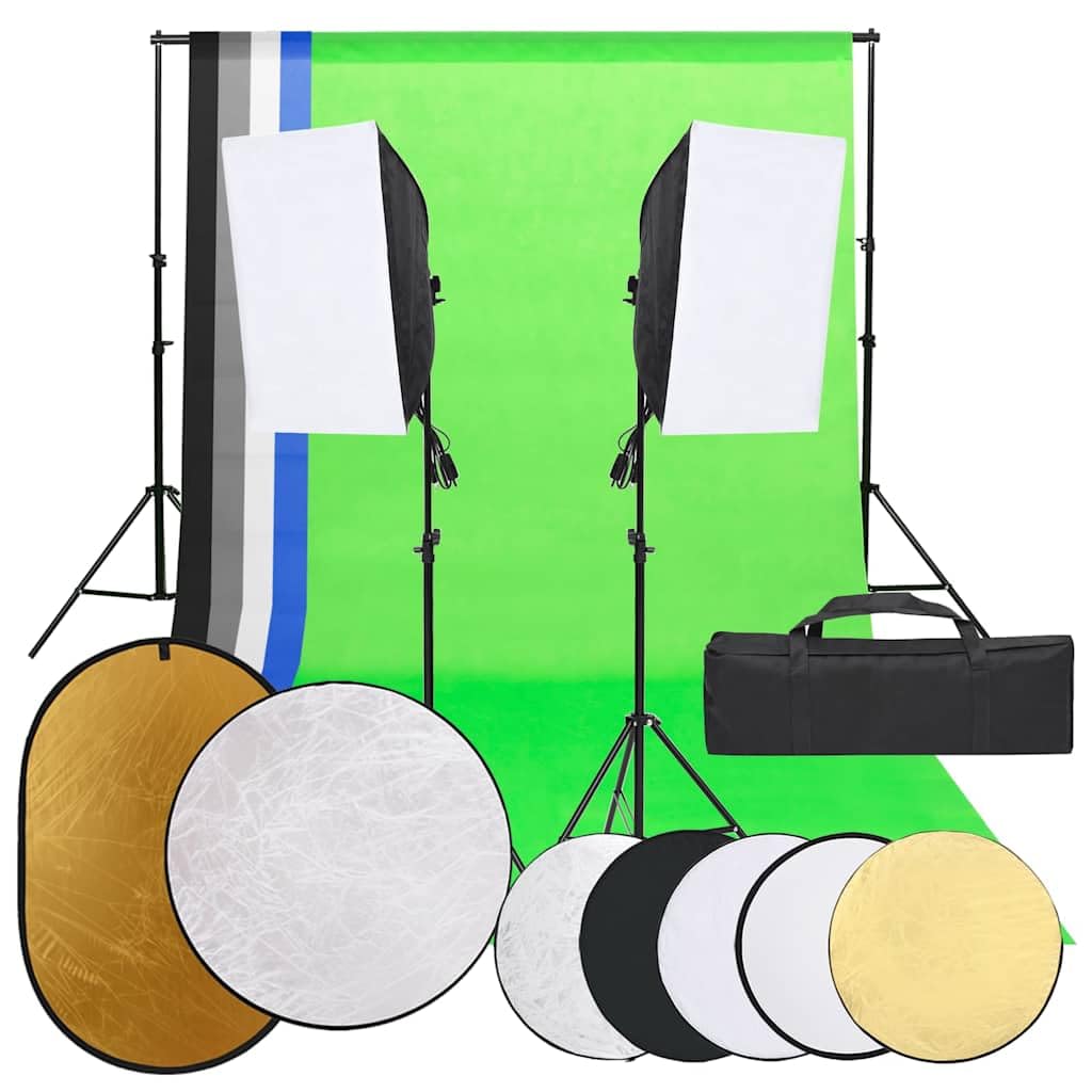 Zestaw do studia fotograficznego z oświetleniem, softbox, tło, statyw do fotografii produktu, portretów, wideo, treści, nagrań studyjnych i vlogowania
