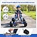 HONEY JOY Pedal Go Kart, 4 Wheeler Toddler Racing Ride On Pedal Car Toy, Forward/Backward, Ergonomic Seat, Handbrake, Steering Wheel, Outdoor Off-Road Go Cart for Kids, Boys Girls Gift (Blue)